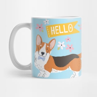 A Big Hello From A Well Dressed Corgi Mug